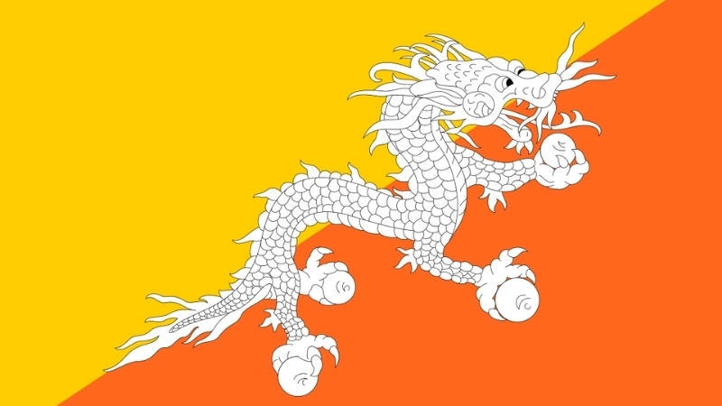 Đặc điểm hình dạng của quốc kỳ Bhutan hiện tại