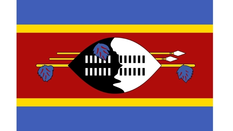 Đặc điểm hình dạng của quốc kỳ Eswatini hiện tại