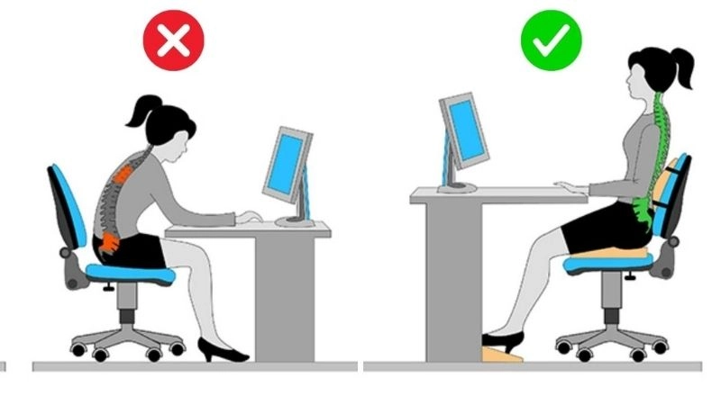 Tầm quan trọng của tư thế ngồi ảnh hưởng đến cột sống
