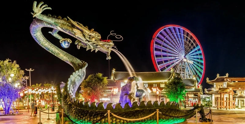 Asia Park Đà Nẵng lung linh ánh đèn về đêm