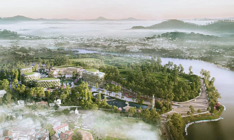 Cảnh quan Đà Lạt thơ mộng trong ánh hoàng hôn