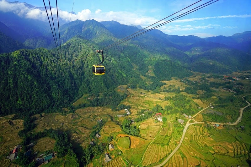 Cáp treo Fansipan Sapa ngắm cảnh núi non hùng vĩ
