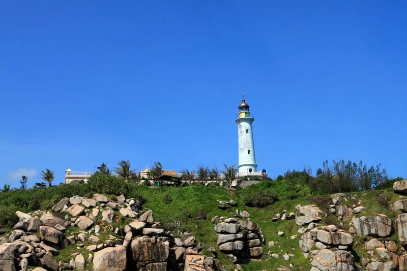 Ngọn Hải đăng Mũi Điện Phú Yên giữa cảnh biển tuyệt đẹp