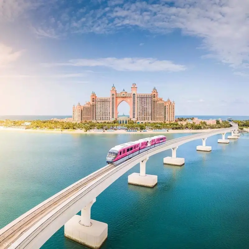 Khung cảnh tuyệt đẹp rộng lớn Ảnh toàn cảnh Atlantis The Palm từ trên cao