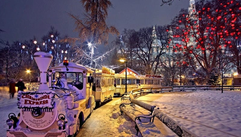 Phố Vienna ánh sáng lãng mạn về đêm