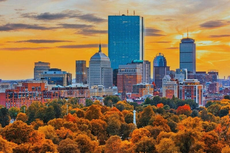 Bình minh lá vàng ở New England đẹp đến nao lòng