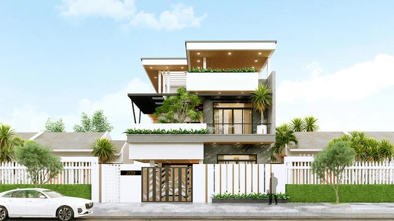 Tận hưởng khung cảnh từ Nhà biệt thự Quy Nhơn ban công rộng