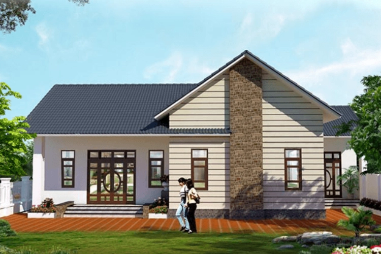 Yên bình hiên nhà cấp bốn nông thôn đón gió sáng chiều