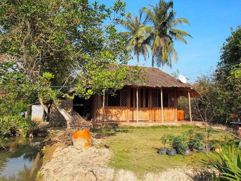 Ngắm Nhà mái lá Cà Mau với mái lá dừa Cà Mau truyền thống