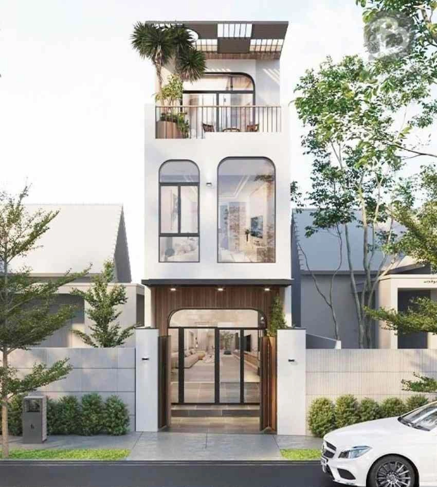 Ánh sáng tự nhiên trong nhà ống hiện đại Nha Trang mang vẻ ấm áp