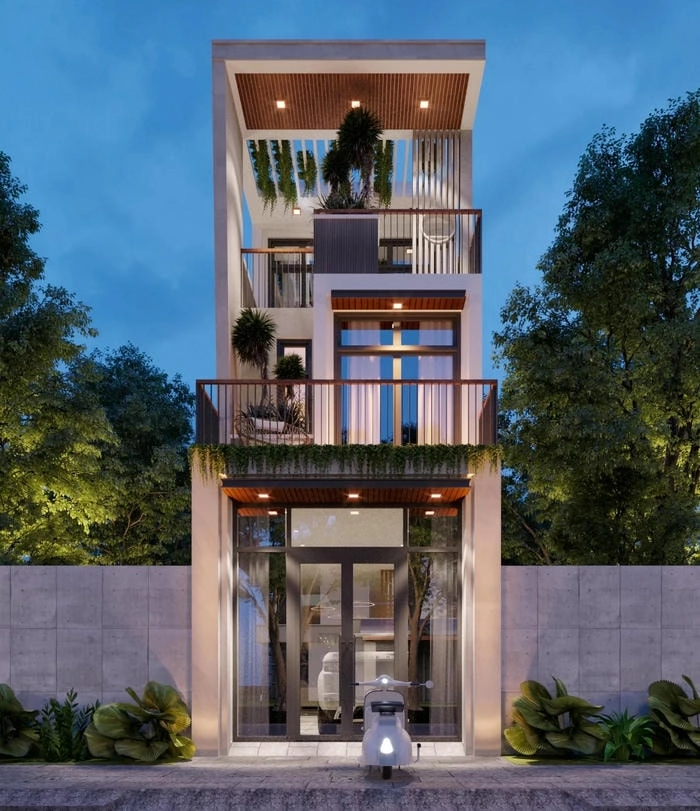 Bình minh lung linh trong nhà ống hiện đại Nha Trang đầy sức sống