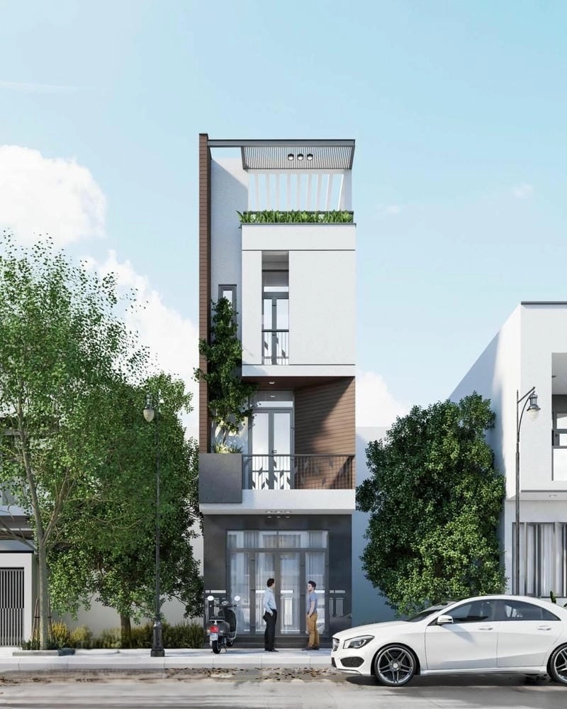 Ban công nhà phố Côn Đảo rộng rãi đón gió tự nhiên