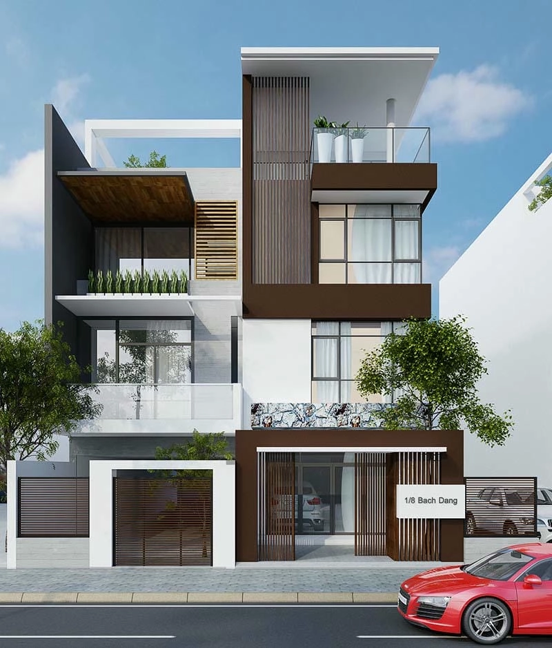 Ban công rộng mở tại nhà phố hiện đại Phú Quốc