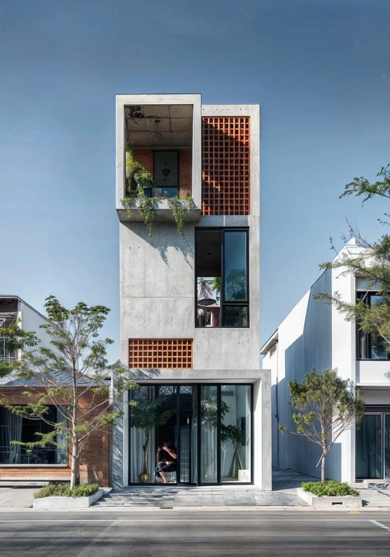 Ngắm hoàng hôn nhà phố Quảng Nam tại Nhà phố hiện đại Quảng Nam