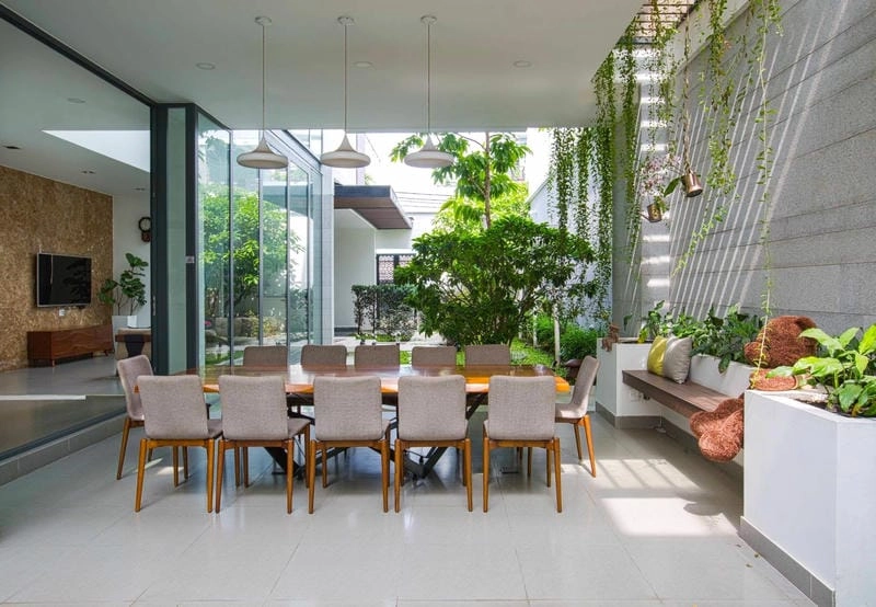 Đón ánh sáng sớm tại bình minh nhà vườn rực rỡ