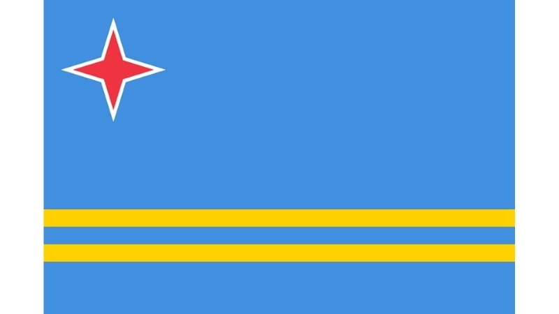 Đặc điểm hình dạng của quốc kỳ Aruba hiện tại