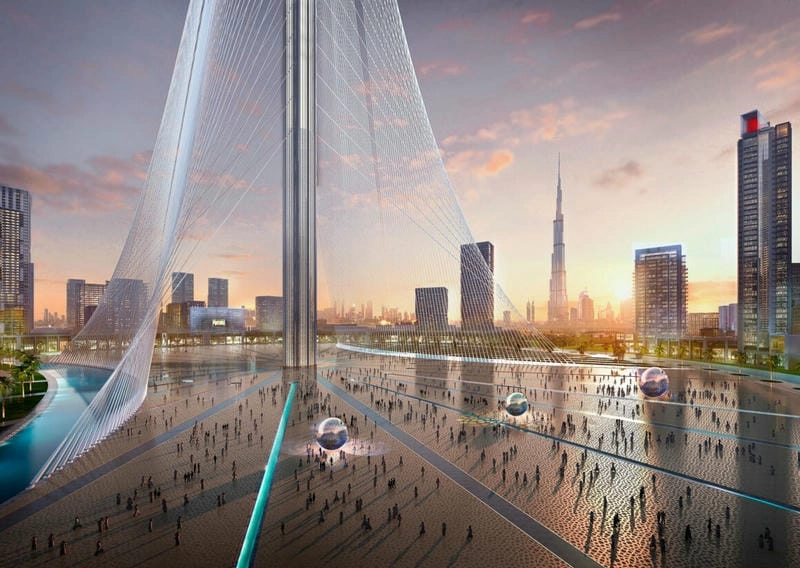 Hình ảnh phối cảnh Dubai Creek Tower đẹp mê hoặc