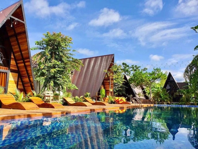 Đón bình minh rực rỡ ở Villa đồi chè Pleiku