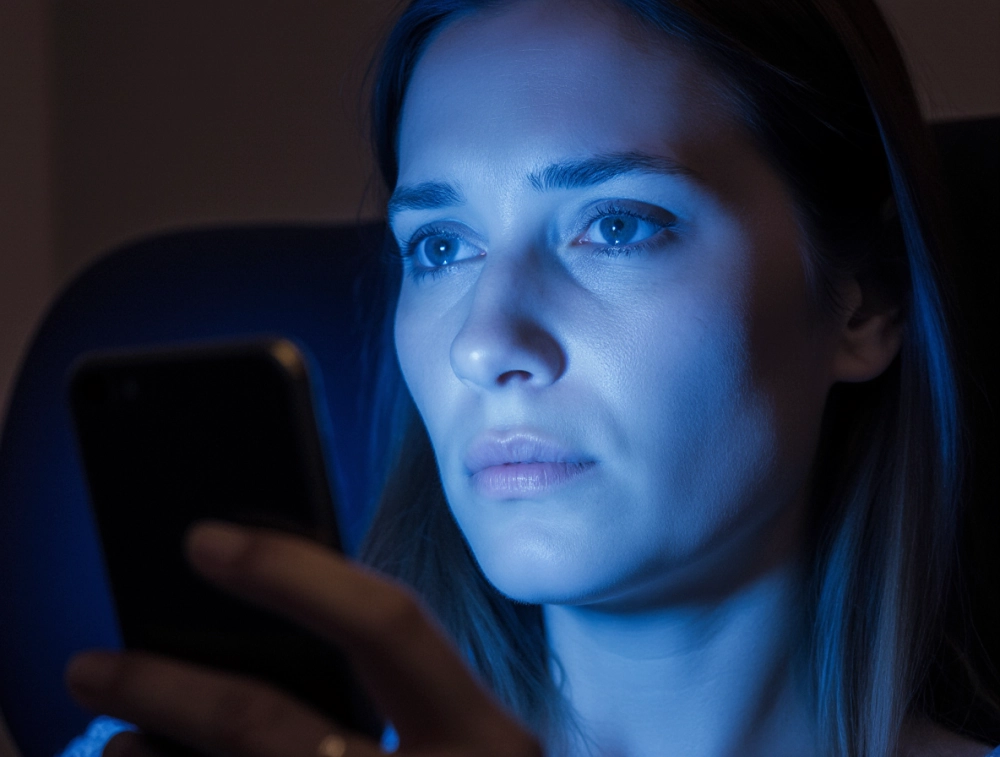 Ánh sáng xanh từ điện thoại gây mỏi mắt kéo dài